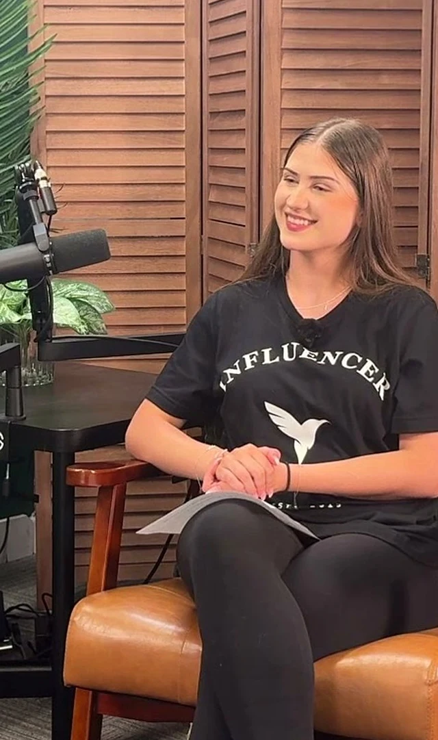 Alice Ksendzova on the podcast set